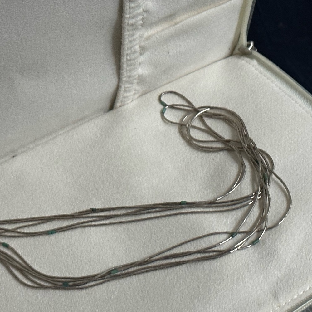 Liquid Silver Necklace Multi Thread - image 4